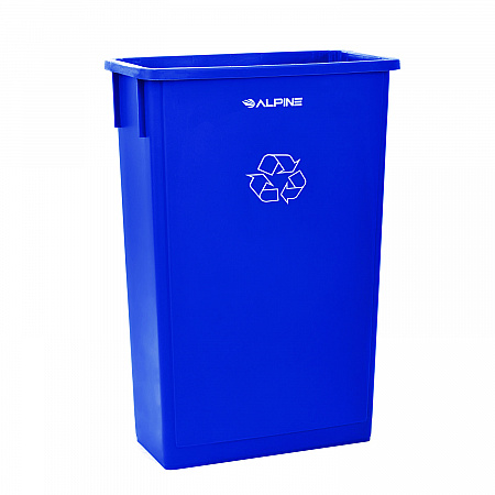 Slim 23 Gallon Recycling Bin, Plastic, Blue (477RBLU)