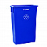 Slim 23 Gallon Recycling Bin, Plastic, Blue (477RBLU)