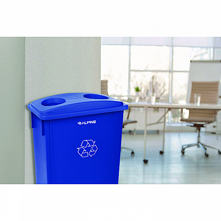 Slim 23 Gallon Recycling Bin, Plastic, Blue (477RBLU)