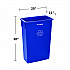 Slim 23 Gallon Recycling Bin, Plastic, Blue (477RBLU)