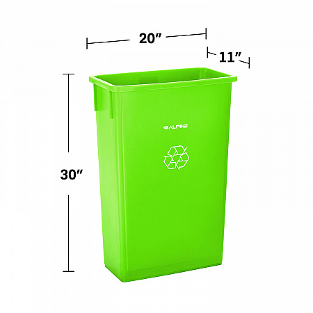 Slim 23 Gallon Recycling Bin, Plastic, Lime Green (ALP477LGRN)