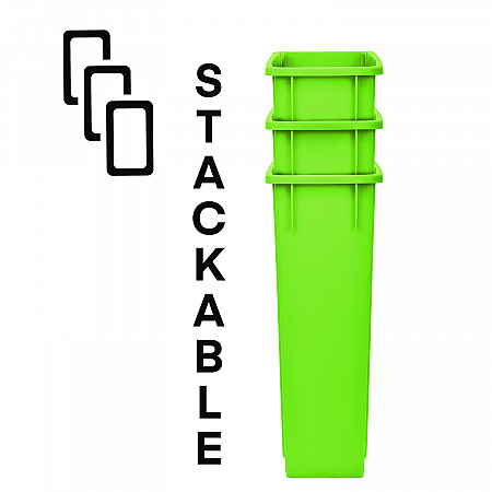 Slim 23 Gallon Recycling Bin, Plastic, Lime Green (ALP477LGRN)