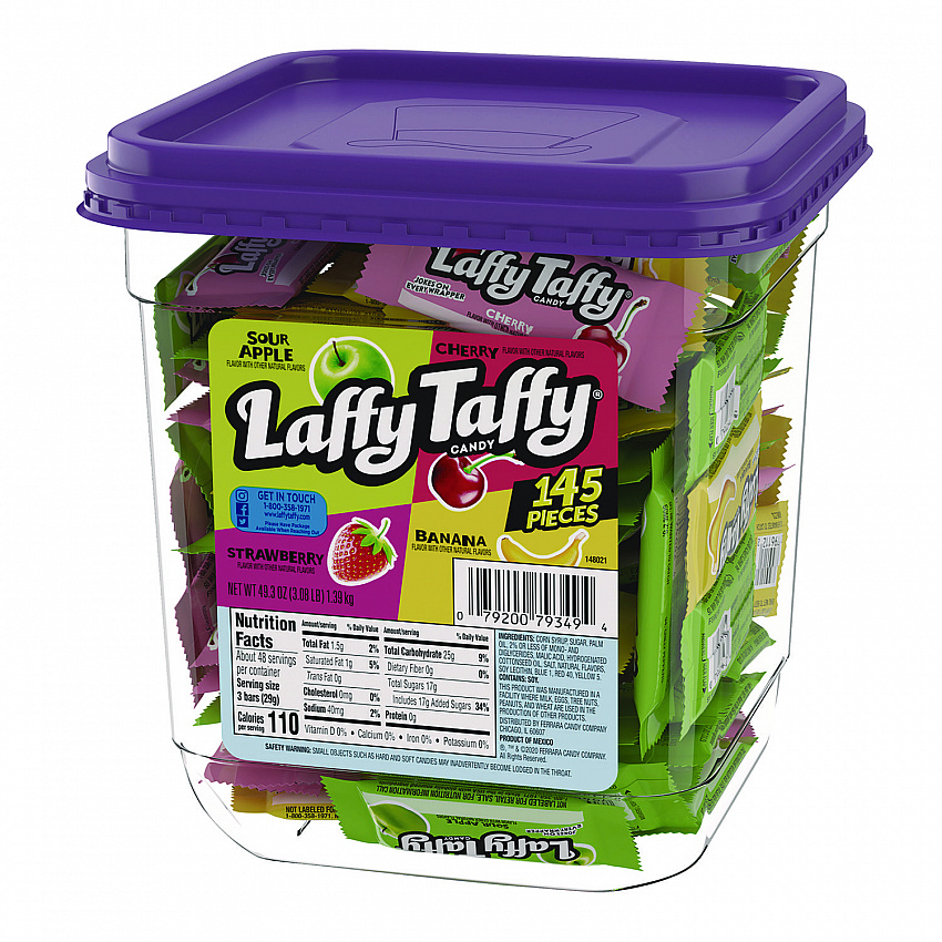 Laffy Taffy Assorted Pack, 49.3 oz Tub (FER42356)