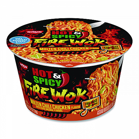 Hot and Spicy Fire Wok Molten Chili Chicken, 4.37 oz Bowl, 6/Carton (NIS19503)