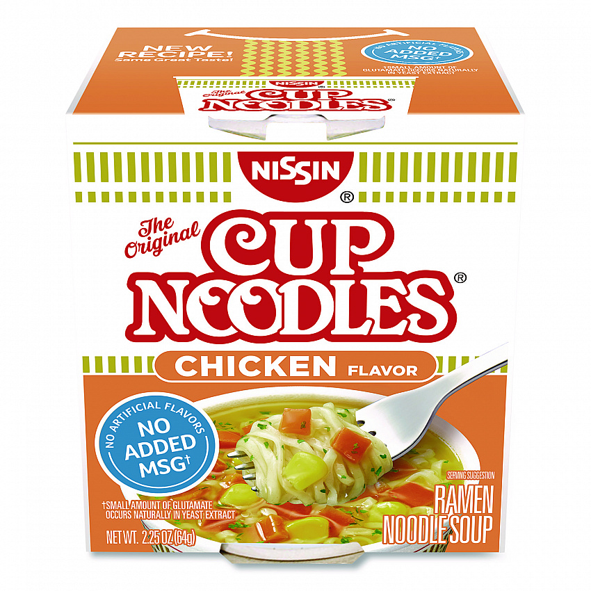 Cup Noodles, Chicken, 2.25 oz Cup, 12/Carton (NIS23003)