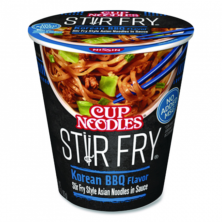 Cup Noodles Stir Fry, Korean BBQ, 2.89 oz Cup, 6/Carton (NIS42403)
