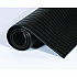 Ribbed Vinyl Anti-Fatigue Mat, Rectangular, Black Ribbed Surface, 24