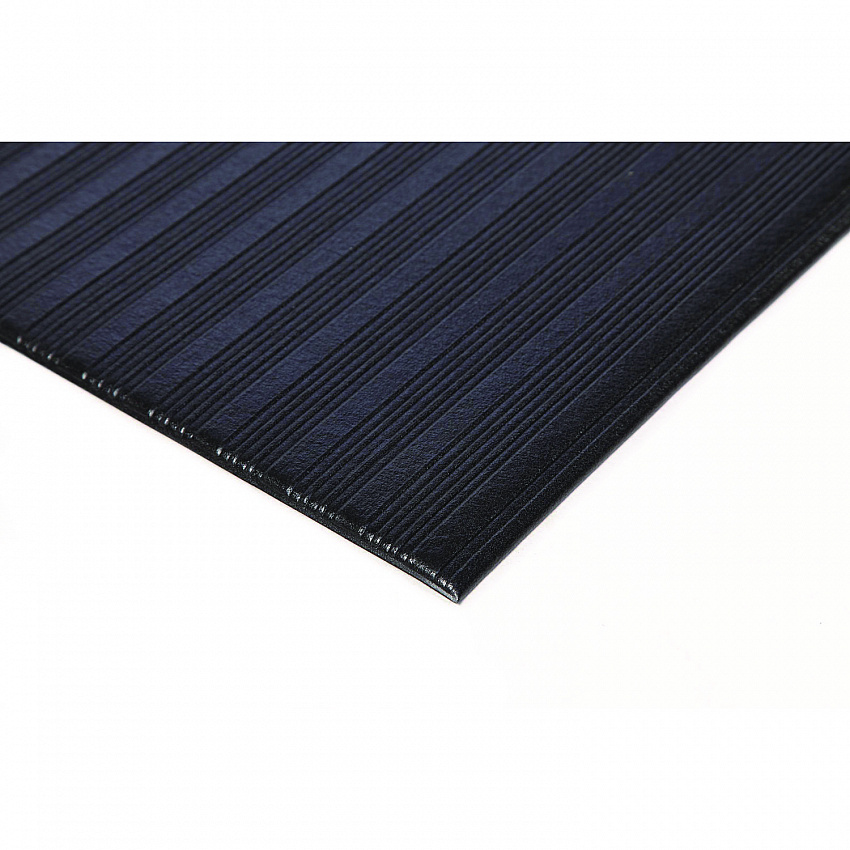 Ribbed Vinyl Anti-Fatigue Mat, Rectangular, Black Ribbed Surface, 24" x 36" (FL2436BK)