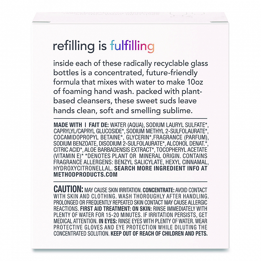 Refill + Reuse Foaming Hand Soap Refill, Sweet Water Scent, 1 oz Refill Bottle, 2/Pack (356011)