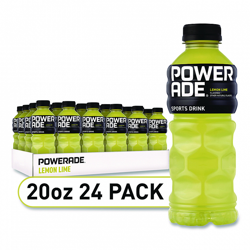 Sports Drink, Lemon Lime, 20 oz Bottle, 24/Pack (049000003697)