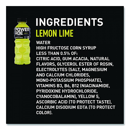 Sports Drink, Lemon Lime, 20 oz Bottle, 24/Pack (049000003697)
