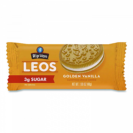 Leos Golden Vanilla Sandwich Cookies, 2 Cookies/Pack, 10 Packs/Box (RVW62001)