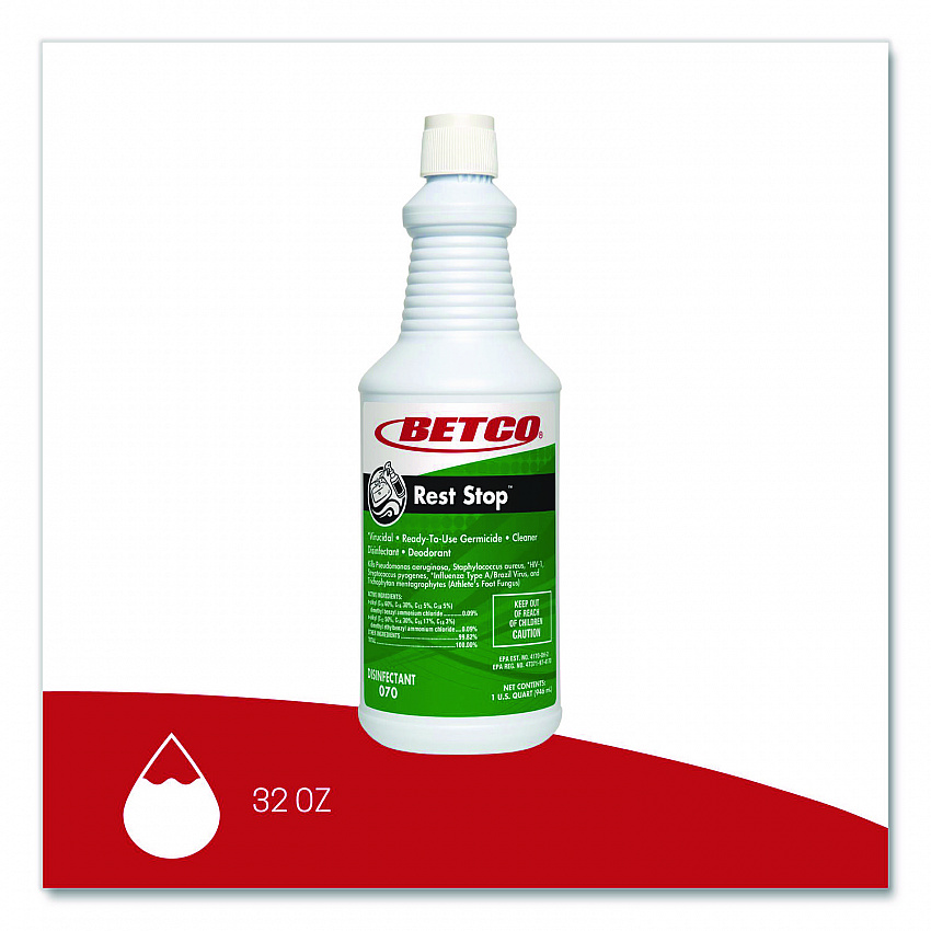 Rest Stop Non-Acid Bowl and Restroom Cleaner, Floral Fresh Scent, 32 oz. Bottle, 12/Carton (0701200)