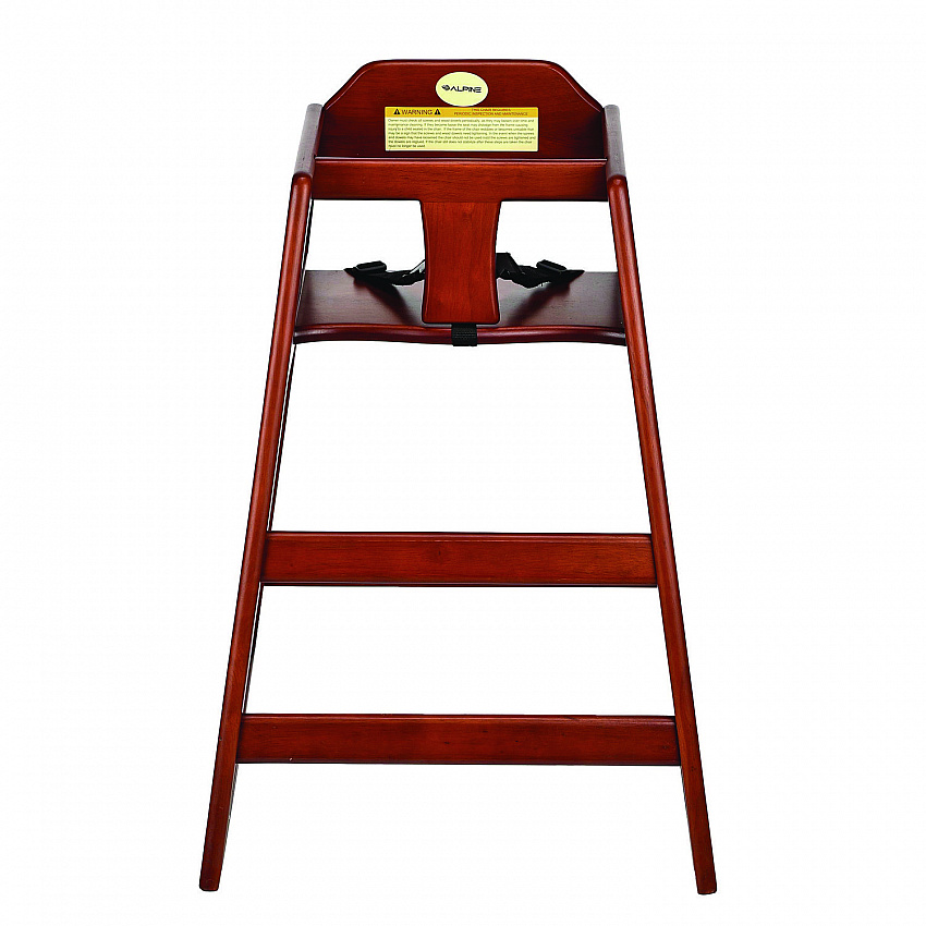Wooden Stackable High Chair, Supports Up to 50 lb, 29.02" h, Mahogany (ALP41201MA)