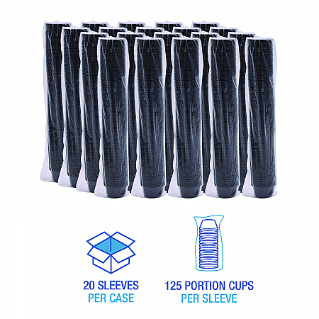 Souffle/Portion Cups, 3.25 oz, Plastic, Black, 2,500/Carton (PRTN325BL)