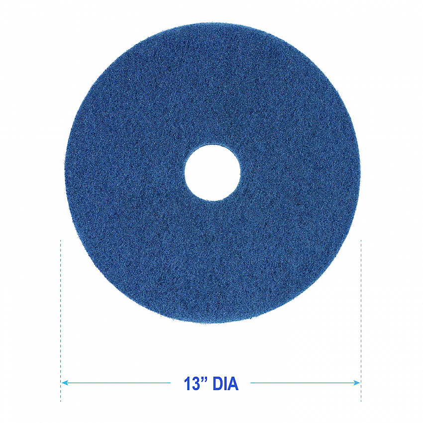 Scrubbing Floor Pads, 13" Diameter, Blue, 5/Carton (4013BLU)