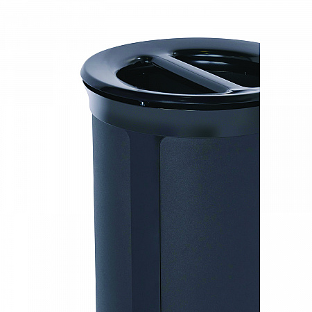 ENHANCE Series Waste Receptacle, Dual Top Hole, 23 gal, Metal, Jet Black Metallic (2172844)
