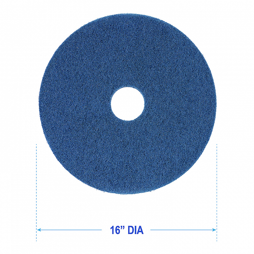 Scrubbing Floor Pads, 16" Diameter, Blue, 5/Carton (4016BLU)
