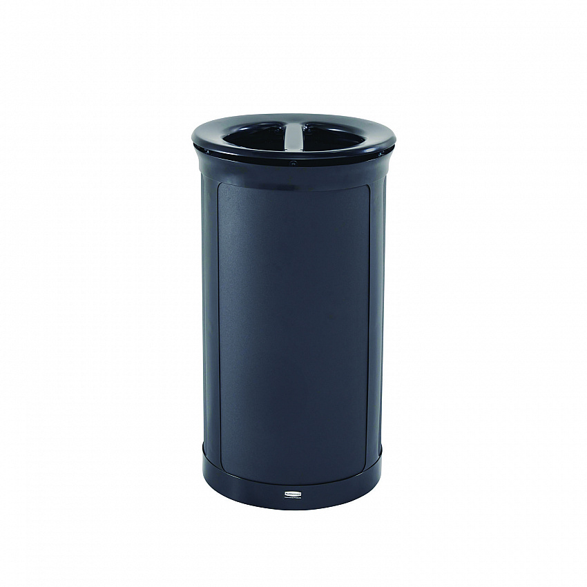 ENHANCE Series Waste Receptacle, Dual Top Hole, 33 gal, Metal, Jet Black Metallic (2172848)