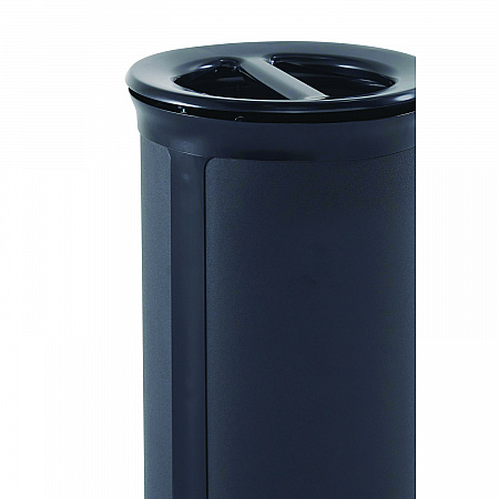 ENHANCE Series Waste Receptacle, Dual Top Hole, 33 gal, Metal, Jet Black Metallic (2172848)
