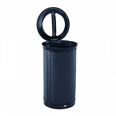 ENHANCE Series Waste Receptacle, Dual Top Hole, 33 gal, Metal, Jet Black Metallic (2172848)