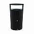RESIST Round Waste Container, 45 gal, Metal, Textured Black/Black Gloss (2184979)