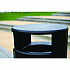 RESIST Round Waste Container, 45 gal, Metal, Textured Black/Black Gloss (2184979)