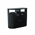 RESIST Dual Stream Waste and Recycling Container, 66 gal, Metal, Textured Black/Black Gloss (2185042)