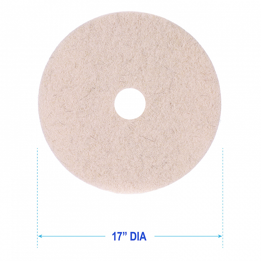 Natural Hog Hair Burnishing Floor Pads, 17" Diameter, Tan, 5/Carton (4017NHE)