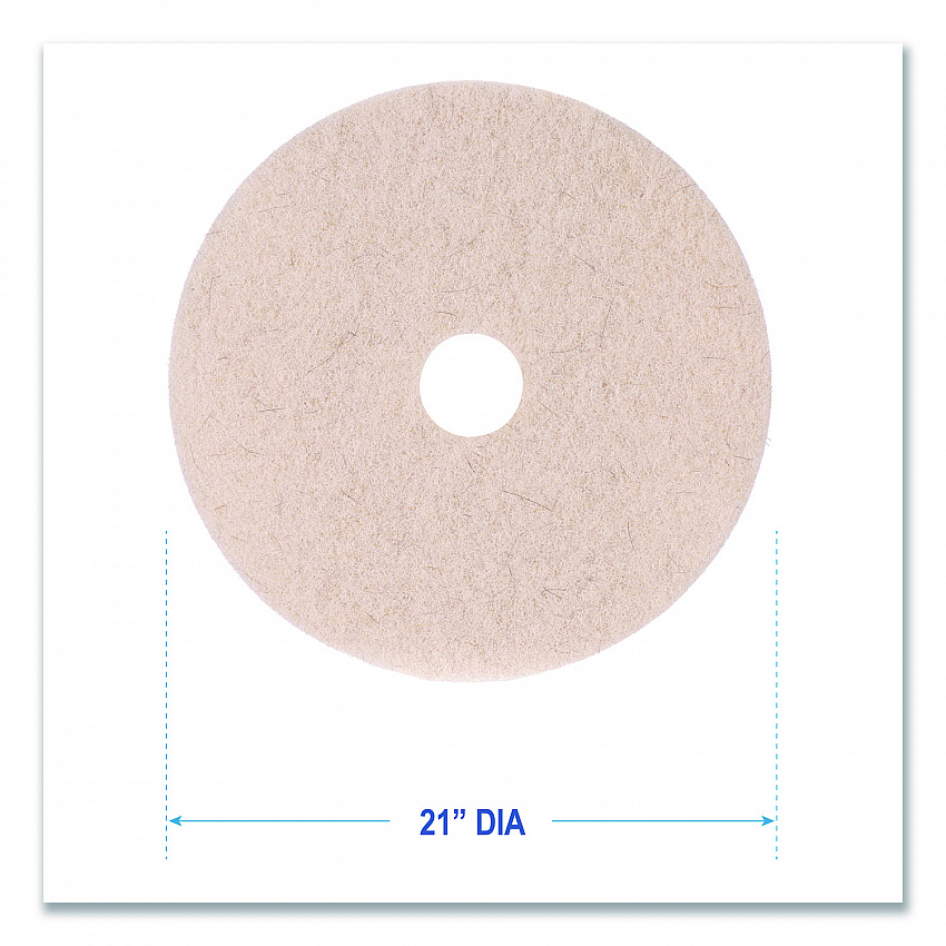 Natural Hog Hair Burnishing Floor Pads, 21" Diameter, Tan, 5/Carton (4021NHE)