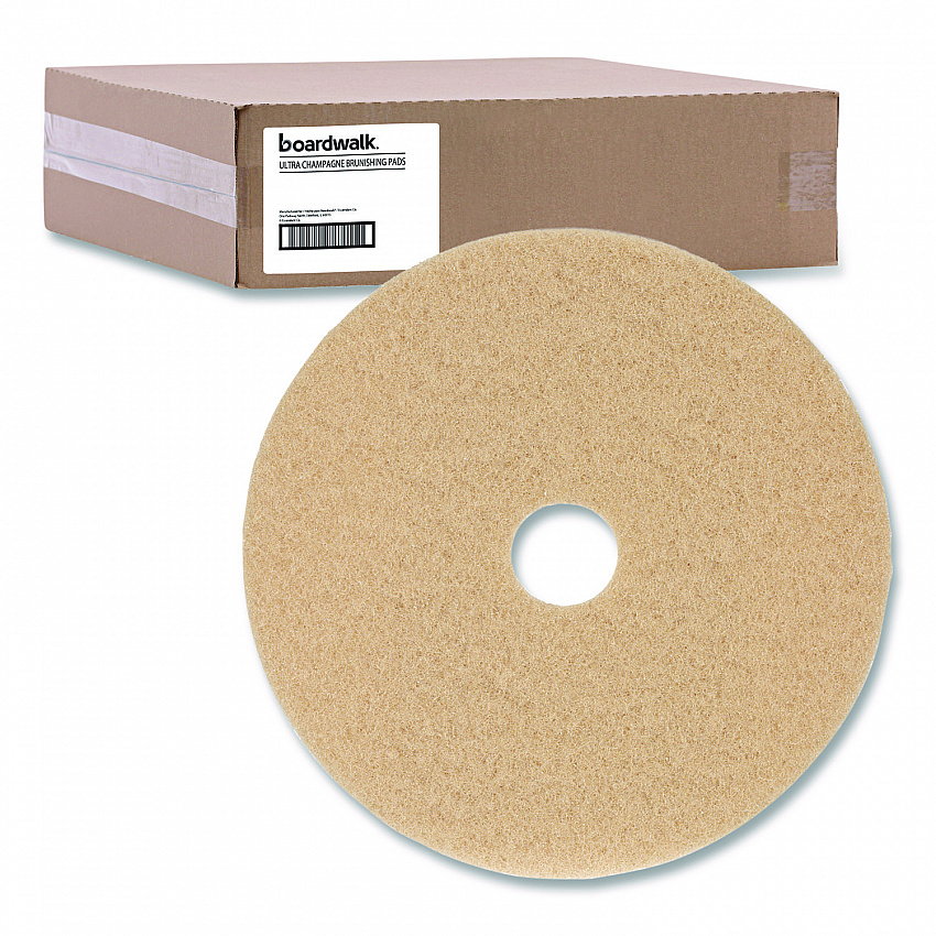 Burnishing Floor Pads, 27" Diameter, Tan, 5/Carton (4027ULT)