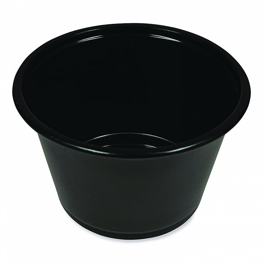 Souffle/Portion Cups, 4 oz, Plastic, Black, 2,500/Carton (PRTN4BL)