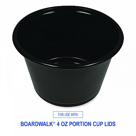 Souffle/Portion Cups, 4 oz, Plastic, Black, 2,500/Carton (PRTN4BL)