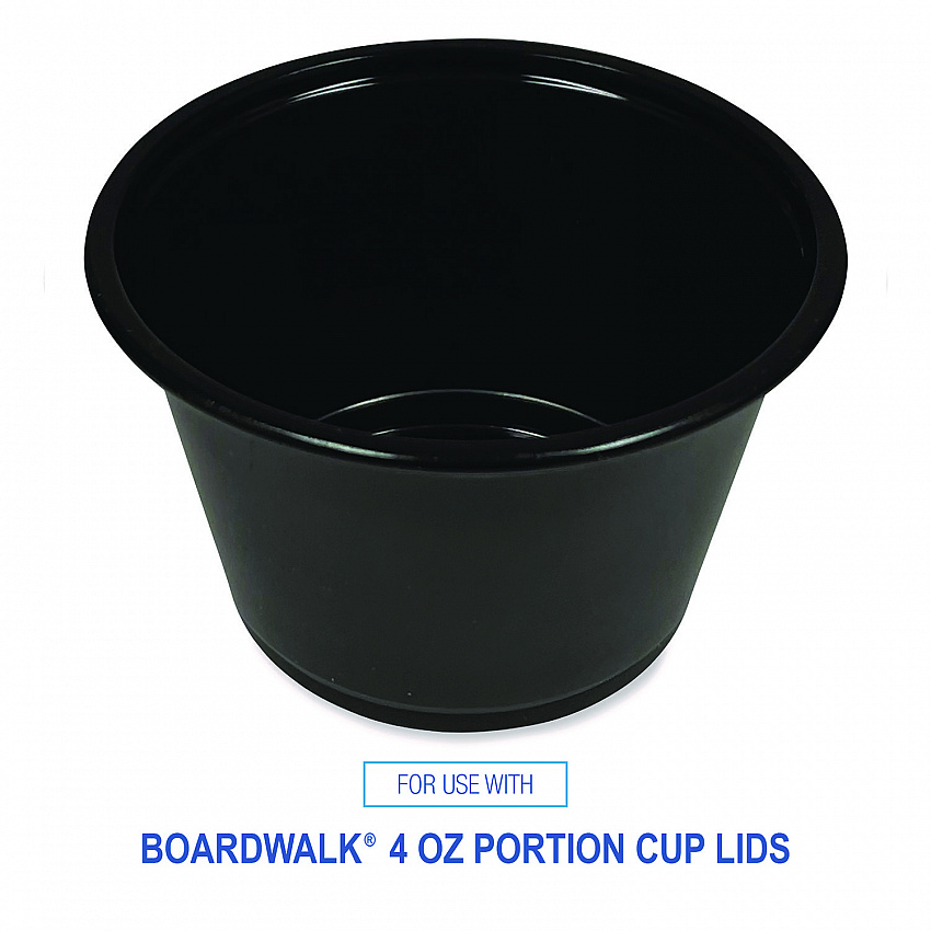 Souffle/Portion Cups, 4 oz, Plastic, Black, 2,500/Carton (PRTN4BL)