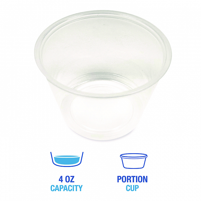 Souffle/Portion Cups, 4 oz, Plastic, Translucent, 2,500/Carton (PRTN4TS)