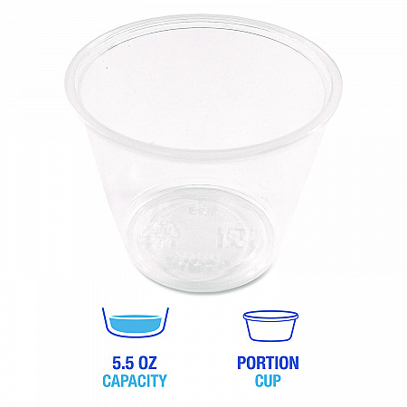 Souffle/Portion Cups, 5.5 oz, Plastic, Translucent, 2,500/Carton (PRTN55TS)