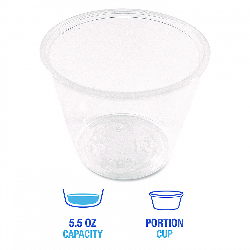 Souffle/Portion Cups, 5.5 oz, Plastic, Translucent, 2,500/Carton (PRTN55TS)