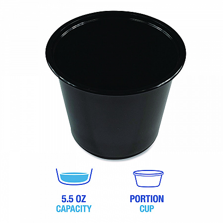 Souffle/Portion Cups, 5.5 oz, Plastic, Black, 2,500/Carton (PRTN55BL)