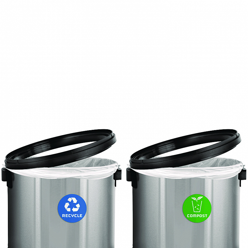 17 Gallon Stainless Steel Indoor Compost and Trash Station with Swivel Lid (47065L1COT)
