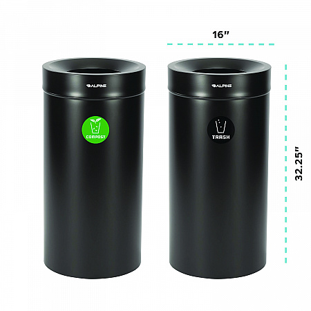 27 Gallon Black Stainless Steel Compost Bin and Trash Can (47527BLKCOT)