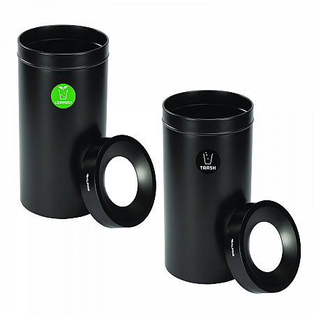 27 Gallon Black Stainless Steel Compost Bin and Trash Can (47527BLKCOT)