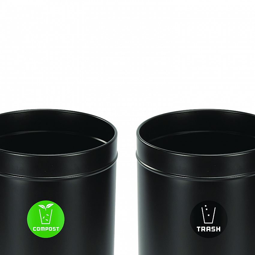 27 Gallon Black Stainless Steel Compost Bin and Trash Can (47527BLKCOT)