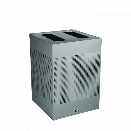 Designer Line Silhouettes Waste Receptacle, 34 gal, Steel, Silver Metallic (2182675)