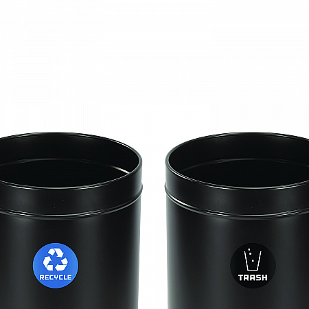 27 Gallon Black Stainless Steel Recycling Can and Trash Receptacle (47527BLKRT)