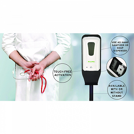 Automatic Foam Hand Sanitizer/Soap Dispenser with Floor Stand, 40 oz, 4.48 x 6 x 45, White (ALP430FS)