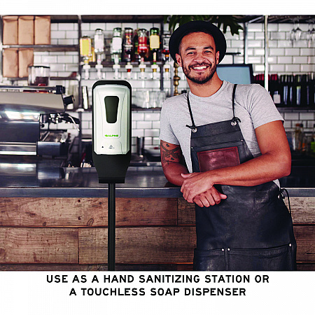 Automatic Foam Hand Sanitizer/Soap Dispenser with Floor Stand, 40 oz, 4.48 x 6 x 45, White (ALP430FS)