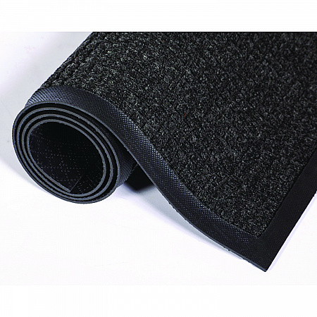 Super-Soaker Wiper/Scraper Mat with Gripper Bottom, Rectangular, Charcoal Gray Loop Pile Surface, 46