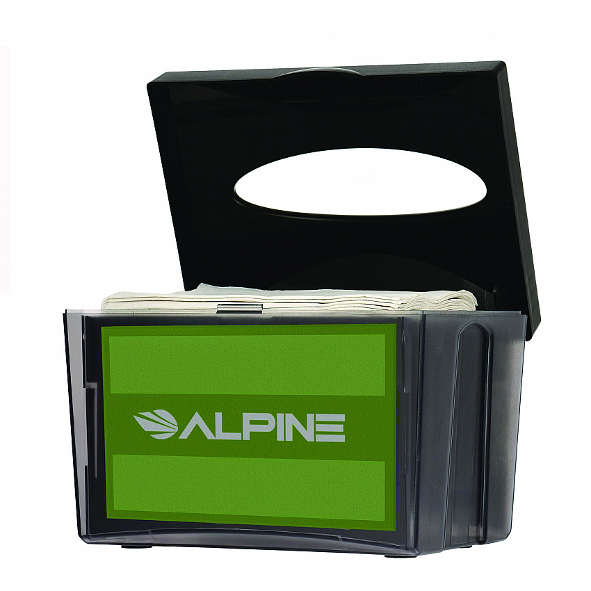 Interfold Table Top Dispenser Napkin Holder, 5.9 x 8 x 6.5, Black (ALP4332)