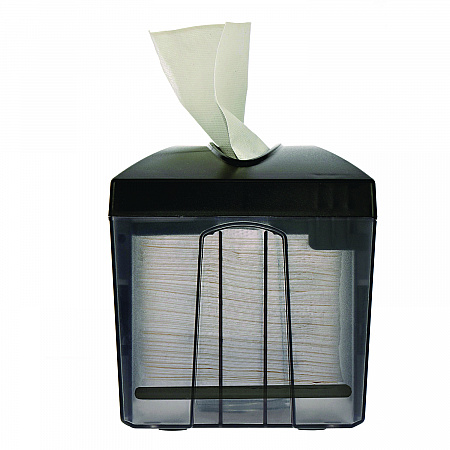 Interfold Table Top Dispenser Napkin Holder, 5.9 x 8 x 6.5, Black (ALP4332)