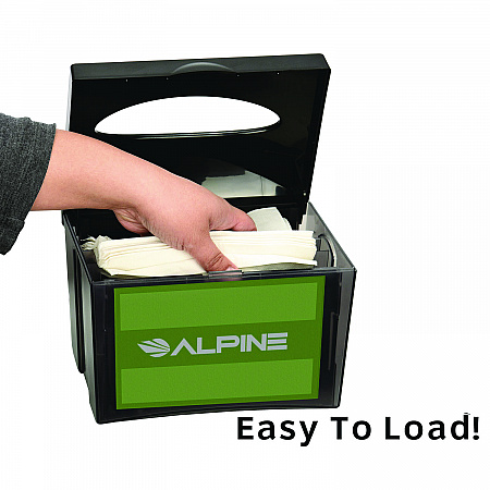 Interfold Table Top Dispenser Napkin Holder, 5.9 x 8 x 6.5, Black (ALP4332)